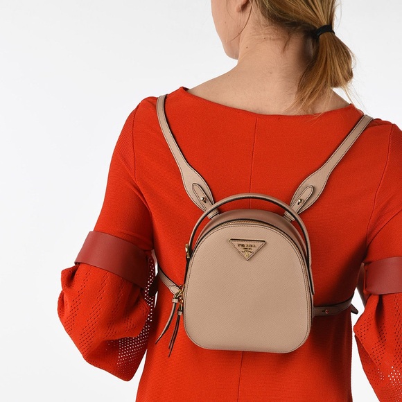 Prada Saffiano Lux Mini Odette Backpack Bookbag Purse - Picture 3 of 11